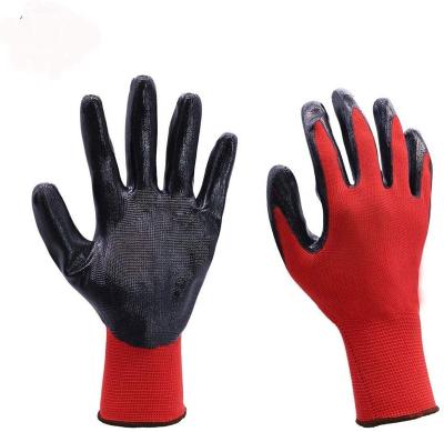 China Nitrile Gloves Men Women Nylon Coated Nitrile Mechanics Assembly Safety Nitrile Gardening Working Gloves for sale