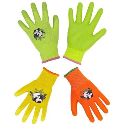 China Breathable Kids Anti Slip Rubber Coated Safety Gardening Planting Latex Gloves for sale