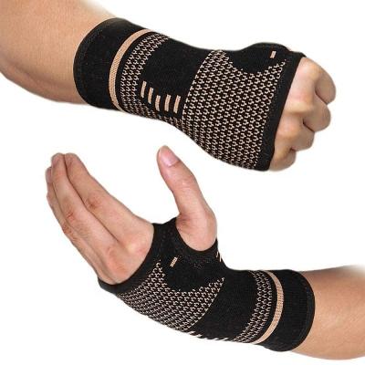 China Comfy Copper Infused Wrist Relief Carpal Tunnel Arthritis Compression Gloves for sale