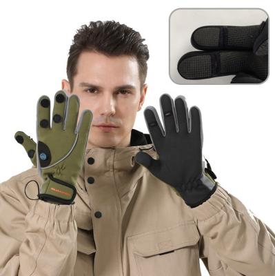 China Comfortable Two-finger Flip Lightweight Anti Slip Thermal Rising Ski Electric Fishing Gloves for sale