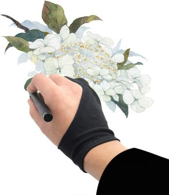 China Drawing Gloves Two Finger Tablet Artist Painting Graphics Sketching Drawing Gloves for sale