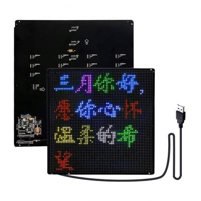 China 64*64 pixels indoor dynamic led display screen portable smart rgb colorful led lighted up diy backpack vest bag led display board for sale