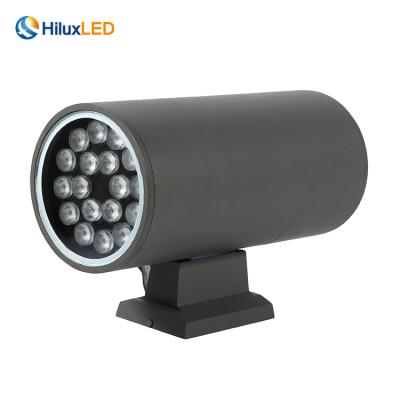 China Modern 2*18w ip65 outdoor courtyard through exterior wall lamps led outdoor cylinder light for sale