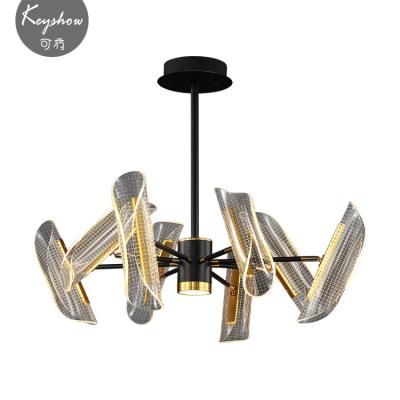 China New Design Modern Living Room Round Led Glass Ceiling Chandelier Input 85-265v Voltage Pendant Light for sale