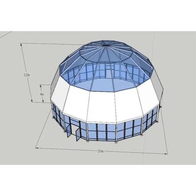 Κίνα Custom Hotel Material 20m Large Dome House Geodesic Dome Glass Tent For Sale προς πώληση