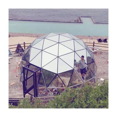 China High quality hotel 6m tempered glass party hotel tent dome tent with glass door for sale