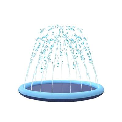 China Blue and Dark Blue Eco-Friendly PVC Water Park Toys Play Equipment Outdoor Foldable Inflatable Water Sprinkler Splash Mat for Kids Pets for sale