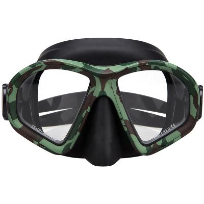 China Liquid Silicone+PC New Design Promoted Mask Free Camouflage Diving Half Face System Breathing Diving Breathing Mask OEM for sale