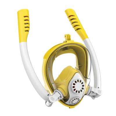 China Breathing Tube Snorkeling Diving Snorkeling Head-mounted Kid Scuba Fog Full Face Mask Anti Double Face Mask Diving Equipment China Safe Swimming Mask for sale