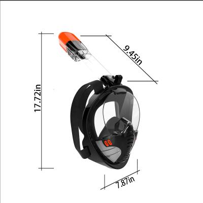 China ABS+silicone+nylon+spandex 2 invention patents full face mask china diving mask pro snorkeling mask adult anti fog scuba diving for sale