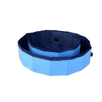 China Pet Shower Pool Pampers Pet Swimming Pool Blue and Red Color PVC Outdoor Portable Eco Friendly Grooming Tub for sale