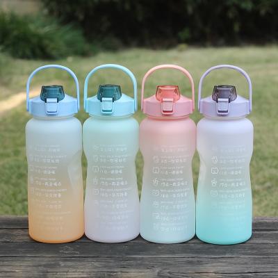 China 2000MLTime Ladder Large Capacity Folding Water Bottle Encourage Drinking Water Sports Bottle Bounce Cover Outdoor Portable Spray Paint GR for sale