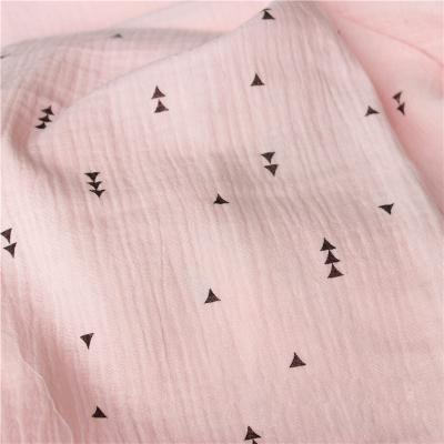 China Double 100% Natural Abrasion-Resistant Shrink-Resistant Cotton Gauze Fabric Crepe Fabric Printed for sale