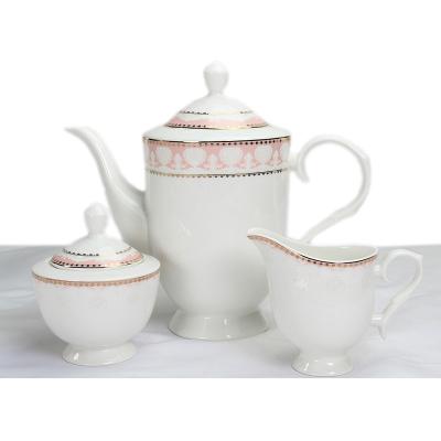 China Hot-selling Ceramic Tea Set Durable High-end Fine Bone China Turkish Style Printed Coffee Set for sale