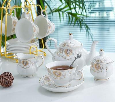 China Viable bone china tea set fine bone china cup and saucer for sale