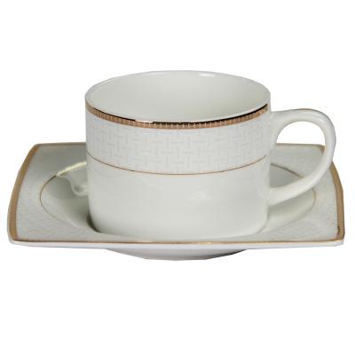 China Hot-selling Style Tableware Square Shape Bone China Tableware Turkish Tea Cup Sustainable for sale