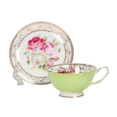 China Viable Bone China Teapot and Cup Tea Sets Set Gold Rim Porcelain with Ceramic Flower Teapot Tea Cup Sets for sale