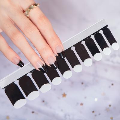 China Plastic Black French Nail Stickers Spots Wholesale 100% Nail Polish Production Nail Tape for sale