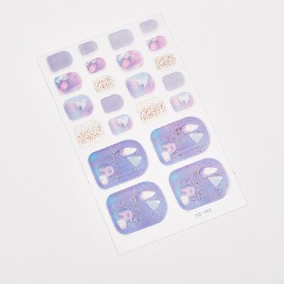 China NO.33 fashion 3d flower nail sticker foot sticker wholesale plastic safe easy foot nail art ambient use for sale