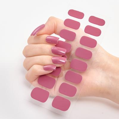 China Beautiful Design Nail Art 16pcs Nail Polish Strips Plastic Nail Stickers Accept Custom Designs for sale