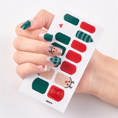 China Nail Art Sticker Merry Christmas Snowflake Elk Elements Nail Wrap Plastic Sticker Tips Stickers For Nails for sale