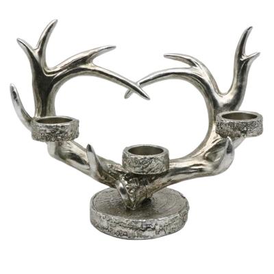 China New Arrivals Vintage Antler Design Resin Candle Holder Candlesticks For Home Decoration for sale