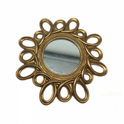 China Antique Gold Living Room Round Decorative Wall Mirror Mirrors Decor Wall for sale