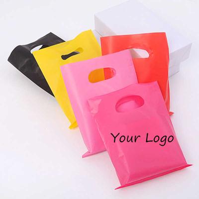 China Custom Recyclable Personalized Logo Plastic Shopping Bag , Die Cut Plastic Handle Shopping Bags For Clothing / Gift for sale