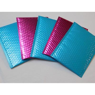 China Strong Adhesive/Shock-resistance/Custom Printing Waterproof/Nice Blue Yellow-Orange Red-Pink Logo Polymailer Metallic Padded Mailing a5 Envelopes Aluminum Foil Air Bubble Mailer Bag for sale