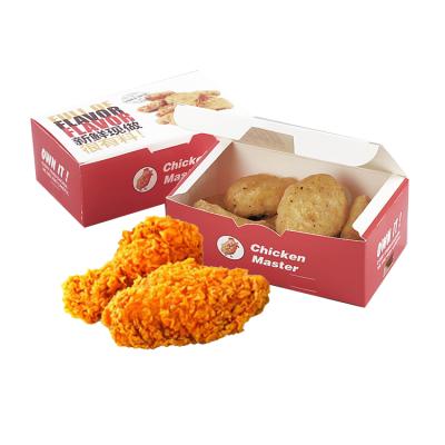 China Custom Fried Chicken Wings Nugget Eco Friendly Disposable Recycled Paper Packaging Box for sale