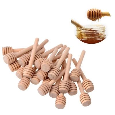 China Wholesale Price Disposable High Quality Wooden Honey Dipper Spoon Accept Customized Logo for sale