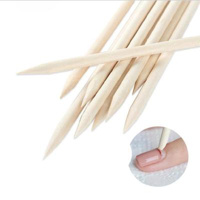 China Easy Apply Wood Cuticle Pusher Stick Wood Cuticle Remover With Double Sided For Manicures And Pedicures Nail Tools for sale