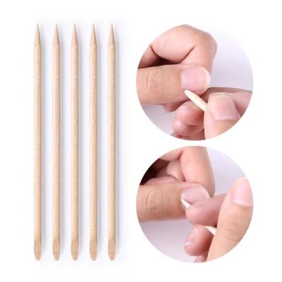 China Double Finished Eco-friendly Orange Wooden Manicure And Pedicure Tools Nail Sticks Manicure Sticks For Nail Art Beauty for sale