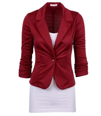 China Lady Formal One Button Office Labor Office Ladies Blazer Anti-Wrinkle Long Sleeve Solid Color Casual Blazer Jacket For Women for sale