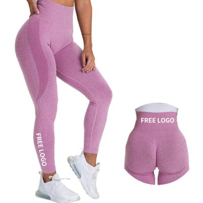 China Seamless Hip-lifting Fitness Gym Yoga Sports Women Breathable Running Gaiters Fast Shipping High-waist Running Lean Tight Peach for sale