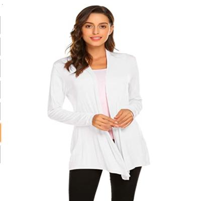 China Anti-Wrinkle Factory Cardigan Women's Casual Light Weight Front Long Sleeve Cardigan Soft Open Drape Cotton Open Front Fall Dusters Cardigan for sale