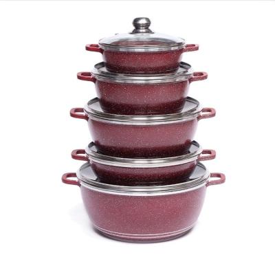 China Sustainable Pots Set Cooking Nonstick Aluminum Cookware Sets Best Quality for sale