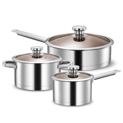 China Sustainable Professional Cooking Pot Set Stainless Steel Pots Stainless Steel Pan Set for sale