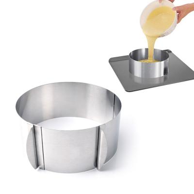 China Sustainable Adjustable 6-12inch Cake Mold Round Cake Pan Molds Stainless Steel Tools Baking for sale