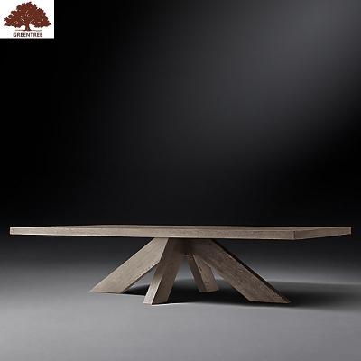 China New Arrival American Style Oak Rectangle Solid Wood Solid Wood Brush Antique Coffee Table for sale