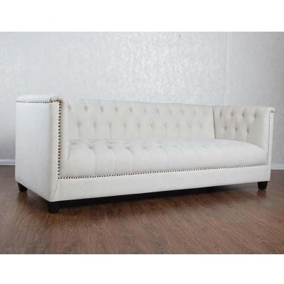 China (Other) Home Furniture Modern Design Adjustable Rivet Tufted Sofa With Linen Fabric Sofa Set for sale