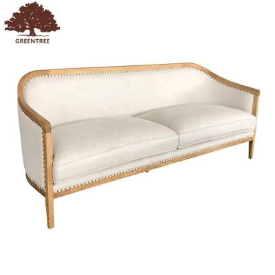 China Canvas Fabric Sofa Set (Other) Adjustable Home Oak Modern Design Furniture Sofa Antique French Style Solid for sale