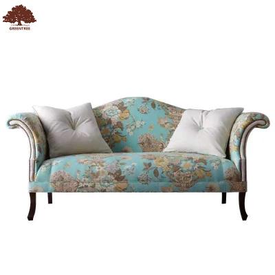 China Chesterfield SOFA Country Sofa 3 Seaters Wood Frame Fabric Sofa Set New Design American Style for sale