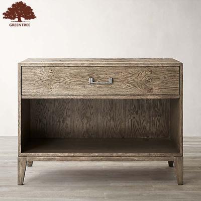 China (Others)Adjustable Home Furniture Bedrooms 1 Drawer Antique Solid Wood Nightstand Luxury Bedside Table for sale