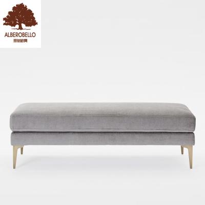 China Luxury Bedroom Furniture Comfortable Velvet Fabric Upholstery Footboard Stool Bench For Bedroom Home Bed Bench for sale