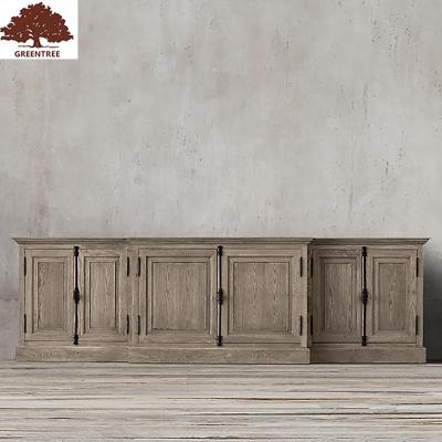 China European Style 3 Style Eco-friendly Home Double Doors Cabinet Living Room TV Cabinet White Solid Wood Antique Storage TV Cabinet for sale