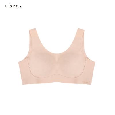 China Cool Breathable Ubras And Chubby Fiber High Elastic Wide Shoulder Strap Free Underwire Women Sports Bra Upgraded Version UK12004 for sale