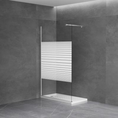 China Paseo en la ducha pantalla de pared de vidrio templado blanco impreso 6-8mm Recinto para baño en venta