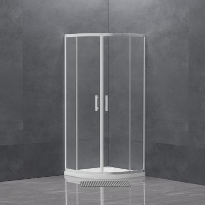 China Tempered Glass Sliding Doors for Shower Cabins With Frame and Stainless Steel Handle for sale