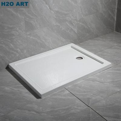 Chine Plateau de douche acrylique en pierre de marbre artificiel avec système de drainage à vendre